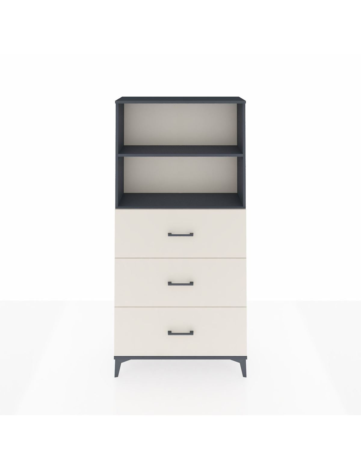 Arges Dolap 2 Raflı 3 Çekmeceli 88x30x182 Antrasit-Aytaşı