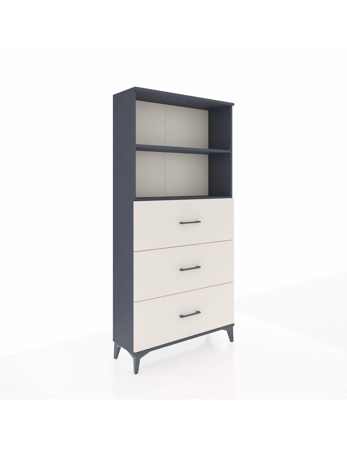 Arges Dolap 2 Raflı 3 Çekmeceli 88x30x182 Antrasit-Aytaşı