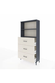 Arges Dolap 2 Raflı 3 Çekmeceli 88x30x182 Antrasit-Aytaşı