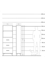 Arges Dolap 2 Raflı 3 Çekmeceli 88x30x182 Antrasit-Aytaşı