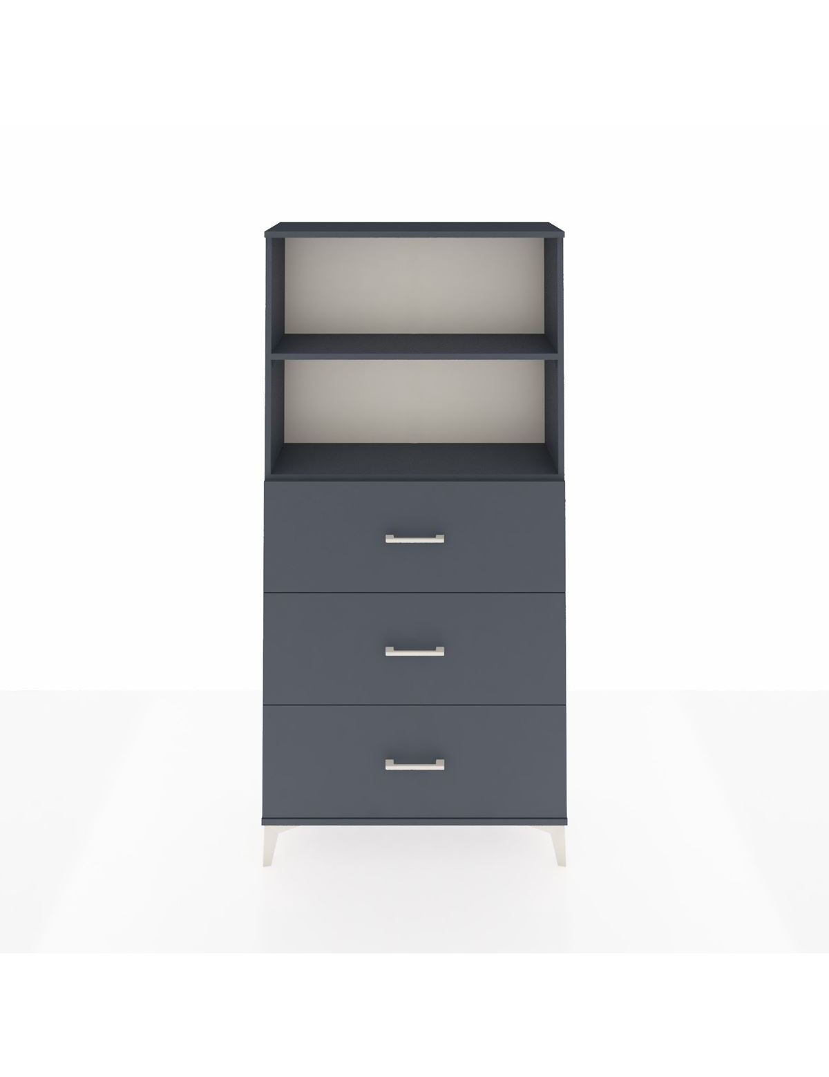 Arges Dolap 2 Raflı 3 Çekmeceli 88x30x182 Antrasit-Antrasit