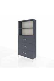 Arges Dolap 2 Raflı 3 Çekmeceli 88x30x182 Antrasit-Antrasit