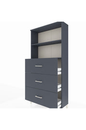 Arges Dolap 2 Raflı 3 Çekmeceli 88x30x182 Antrasit-Antrasit