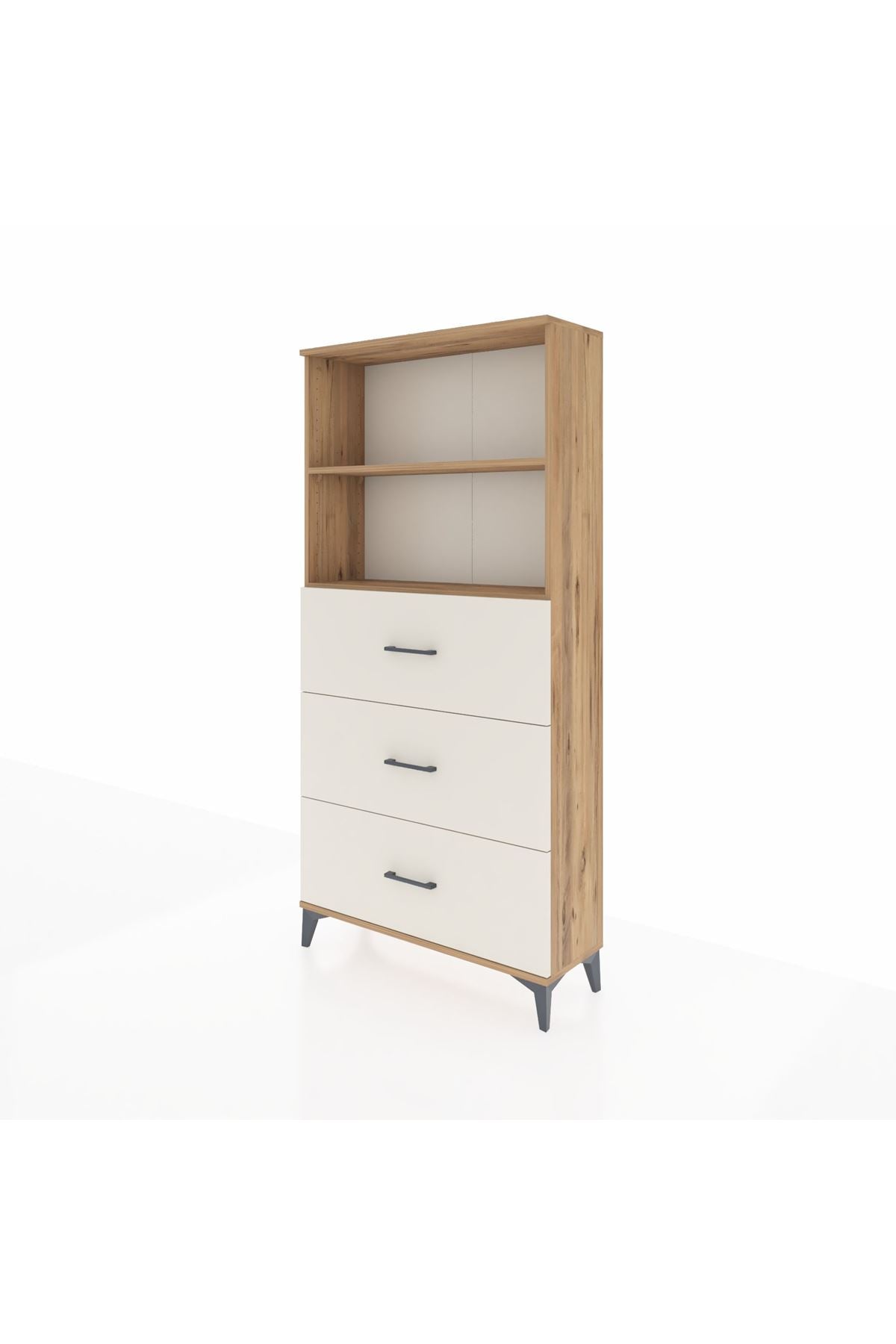 Arges Dolap 2 Raflı 3 Çekmeceli 88x30x182 Çam-Aytaşı