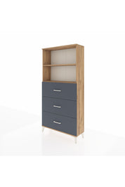 Arges Dolap 2 Raflı 3 Çekmeceli 88x30x182 Çam-Antrasit