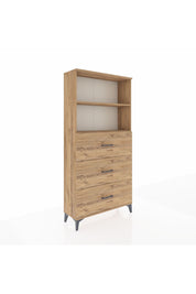 Arges Dolap 2 Raflı 3 Çekmeceli 88x30x182 Çam-Çam