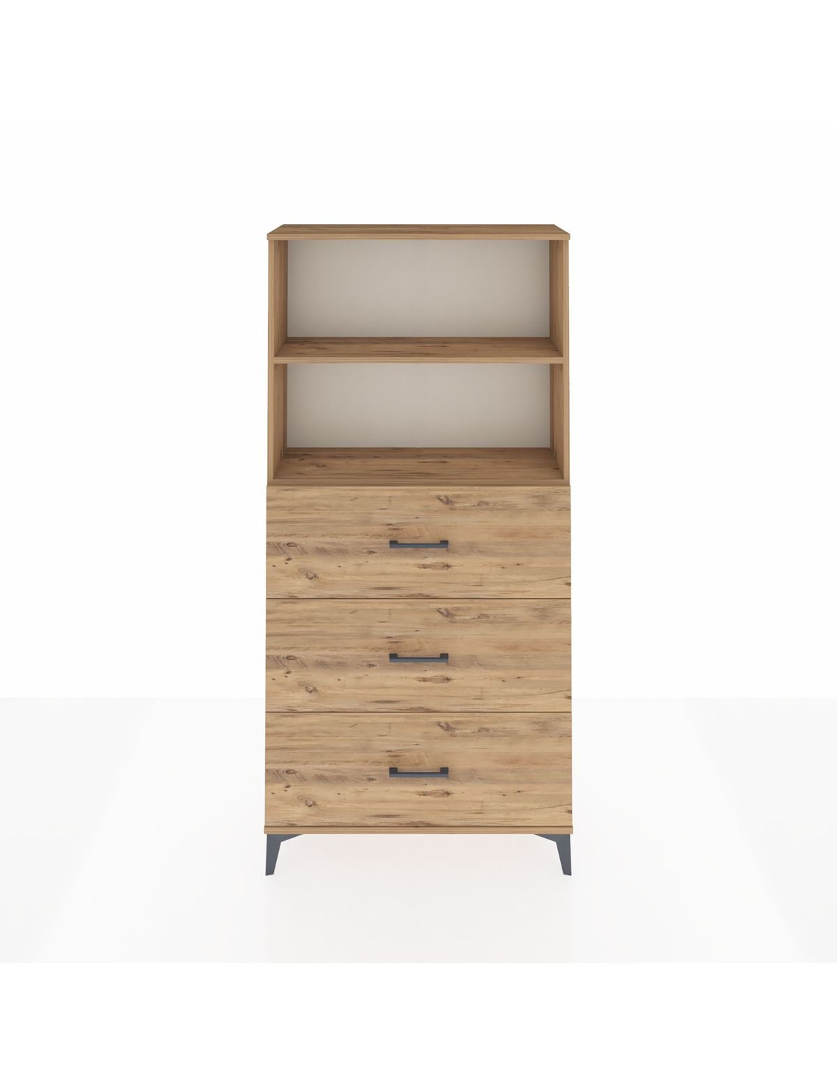 Arges Dolap 2 Raflı 3 Çekmeceli 88x30x182 Çam-Çam