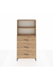 Arges Dolap 2 Raflı 3 Çekmeceli 88x30x182 Çam-Çam