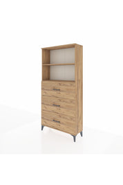 Arges Dolap 2 Raflı 3 Çekmeceli 88x30x182 Çam-Çam