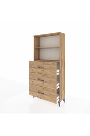 Arges Dolap 2 Raflı 3 Çekmeceli 88x30x182 Çam-Çam