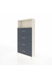 Arges Dolap 2 Raflı 4 Çekmeceli 88x30x182 Aytaşı-Antrasit