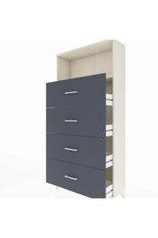 Arges Dolap 2 Raflı 4 Çekmeceli 88x30x182 Aytaşı-Antrasit