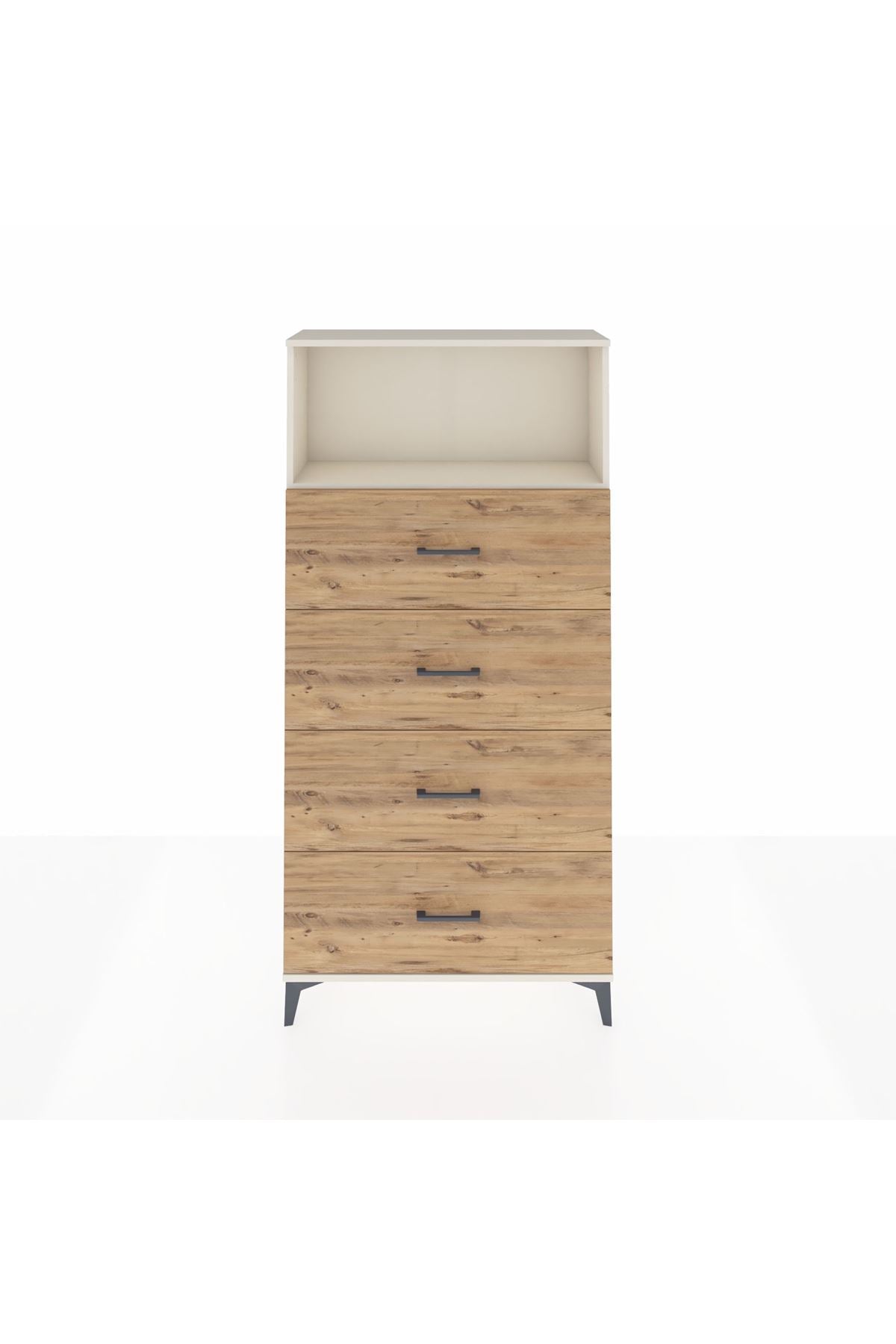Arges Dolap 2 Raflı 4 Çekmeceli 88x30x182 - S24M053V3A