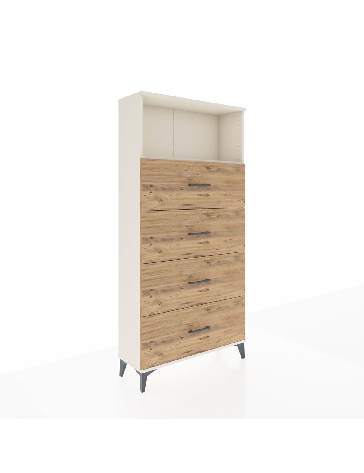 Arges Dolap 2 Raflı 4 Çekmeceli 88x30x182 Aytaşı-Çam