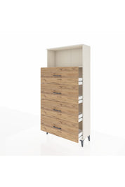 Arges Dolap 2 Raflı 4 Çekmeceli 88x30x182 Aytaşı-Çam