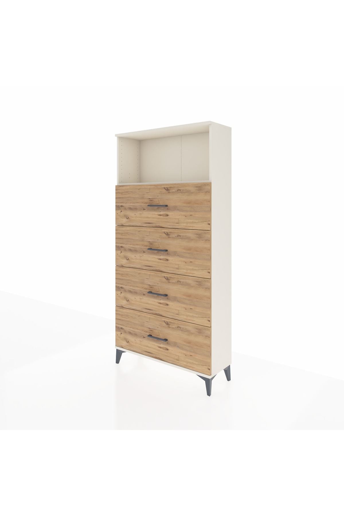 Arges Dolap 2 Raflı 4 Çekmeceli 88x30x182 Aytaşı-Çam