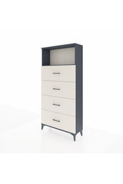 Arges Dolap 2 Raflı 4 Çekmeceli 88x30x182 Antrasit-Aytaşı