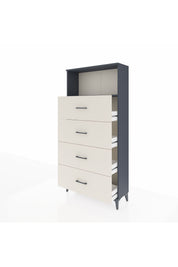 Arges Dolap 2 Raflı 4 Çekmeceli 88x30x182 Antrasit-Aytaşı