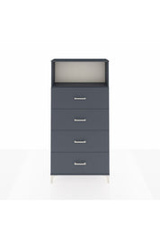 Arges Dolap 2 Raflı 4 Çekmeceli 88x30x182 Antrasit-Antrasit