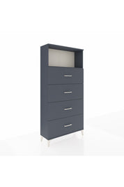 Arges Dolap 2 Raflı 4 Çekmeceli 88x30x182 Antrasit-Antrasit