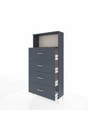 Arges Dolap 2 Raflı 4 Çekmeceli 88x30x182 Antrasit-Antrasit