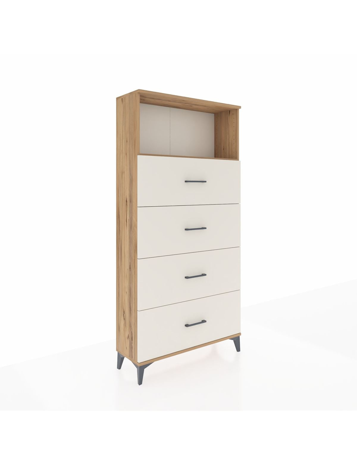 Arges Dolap 2 Raflı 4 Çekmeceli 88x30x182 Çam-Aytaşı