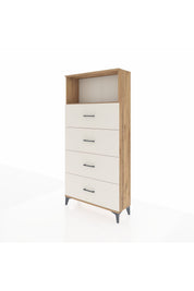 Arges Dolap 2 Raflı 4 Çekmeceli 88x30x182 - S24M053V7A