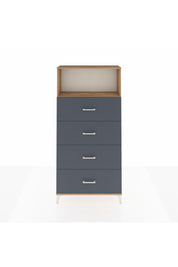 Arges Dolap 2 Raflı 4 Çekmeceli 88x30x182 Çam-Antrasit