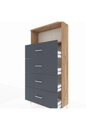 Arges Dolap 2 Raflı 4 Çekmeceli 88x30x182 - S24M053V8A