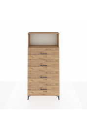 Arges Dolap 2 Raflı 4 Çekmeceli 88x30x182 Çam-Çam