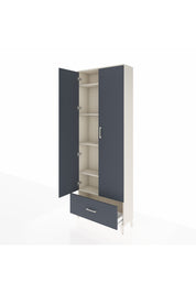 Arges Dolap 5 Raflı Tek Çekmeceli 2 Kapaklı 88x30x243 Aytaşı-Antrasit