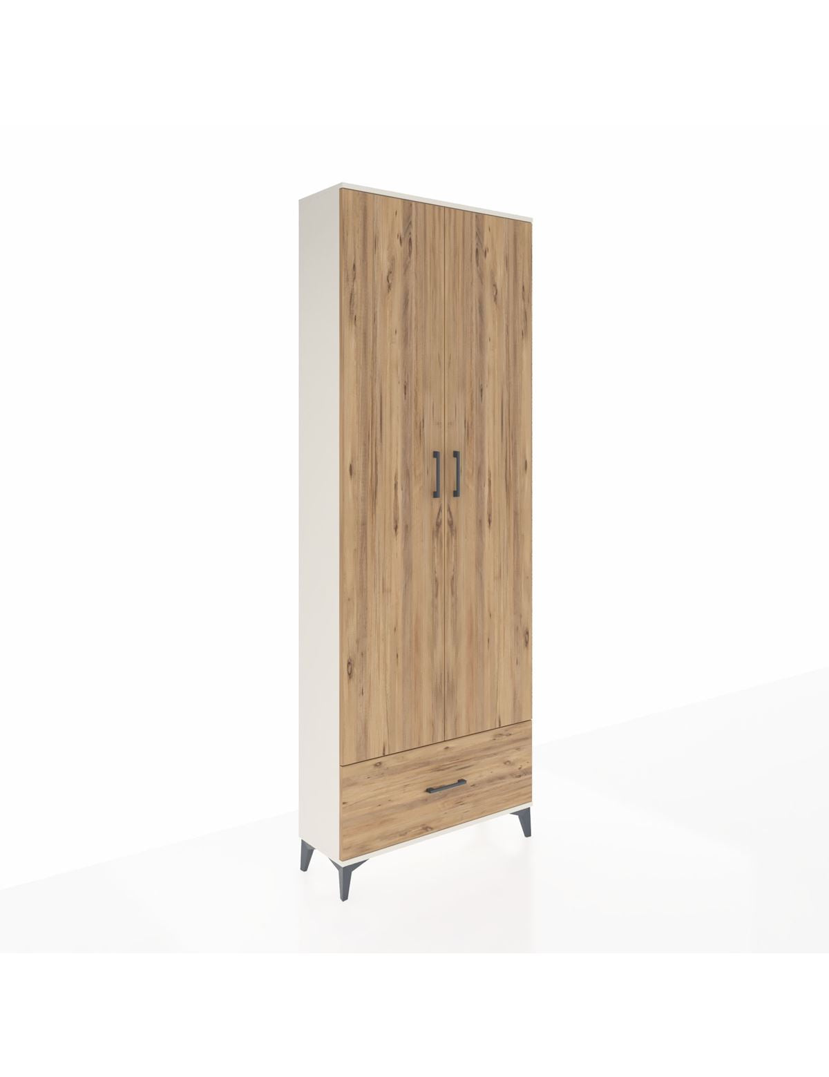 Arges Dolap 5 Raflı Tek Çekmeceli 2 Kapaklı 88x30x243 Aytaşı-Çam