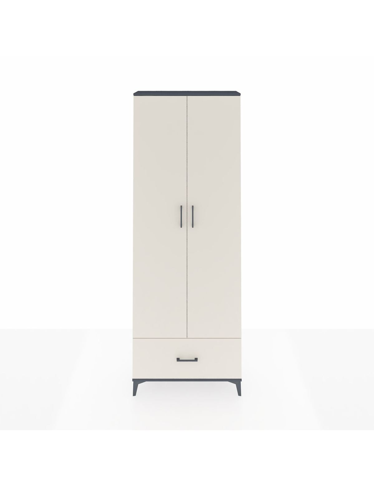 Arges Dolap 5 Raflı Tek Çekmeceli 2 Kapaklı 88x30x243 Antrasit-Aytaşı