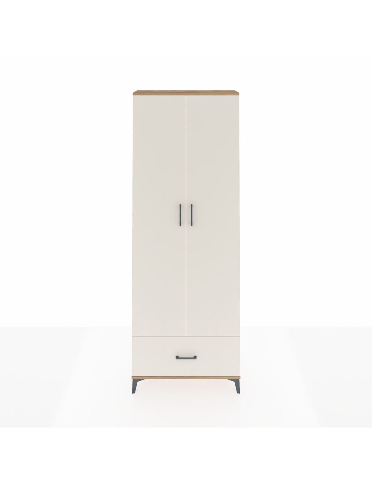 Arges Dolap 5 Raflı Tek Çekmeceli 2 Kapaklı 88x30x243 Çam-Aytaşı