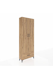 Arges Dolap 5 Raflı Tek Çekmeceli 2 Kapaklı 88x30x243 Çam-Çam