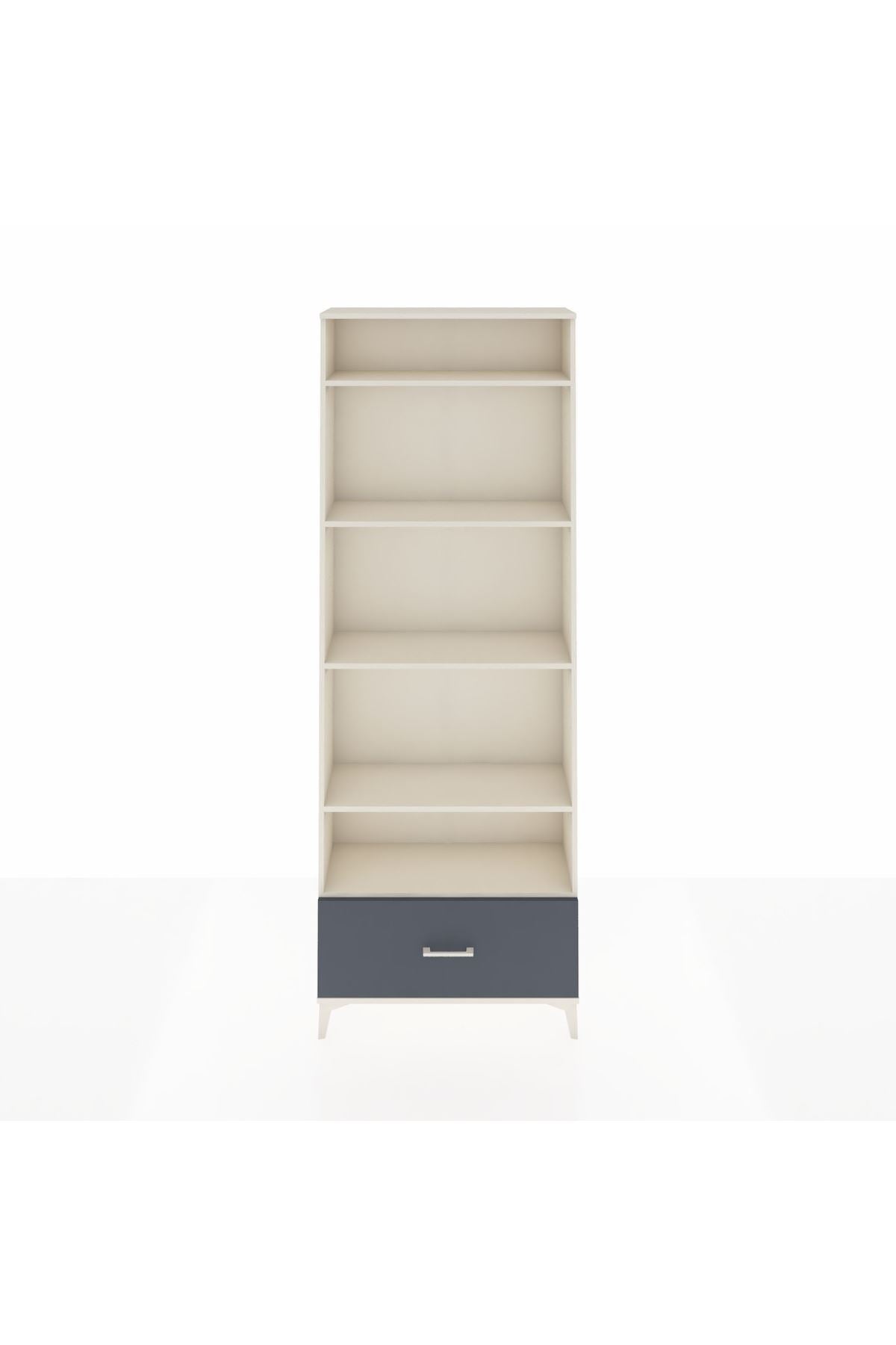 Arges Dolap 5 Raflı Tek Çekmeceli 88x30x243 Aytaşı-Antrasit