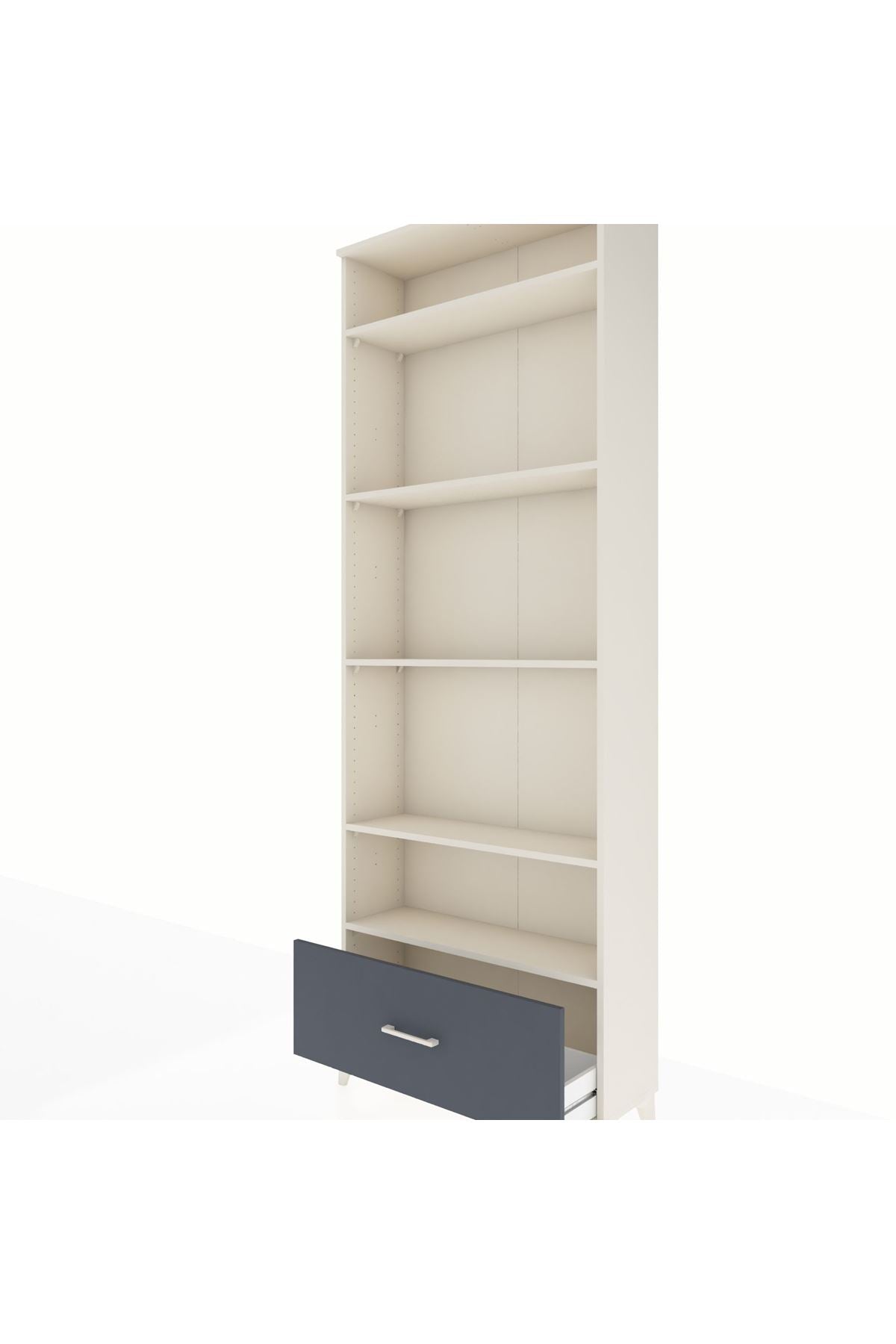 Arges Dolap 5 Raflı Tek Çekmeceli 88x30x243 Aytaşı-Antrasit