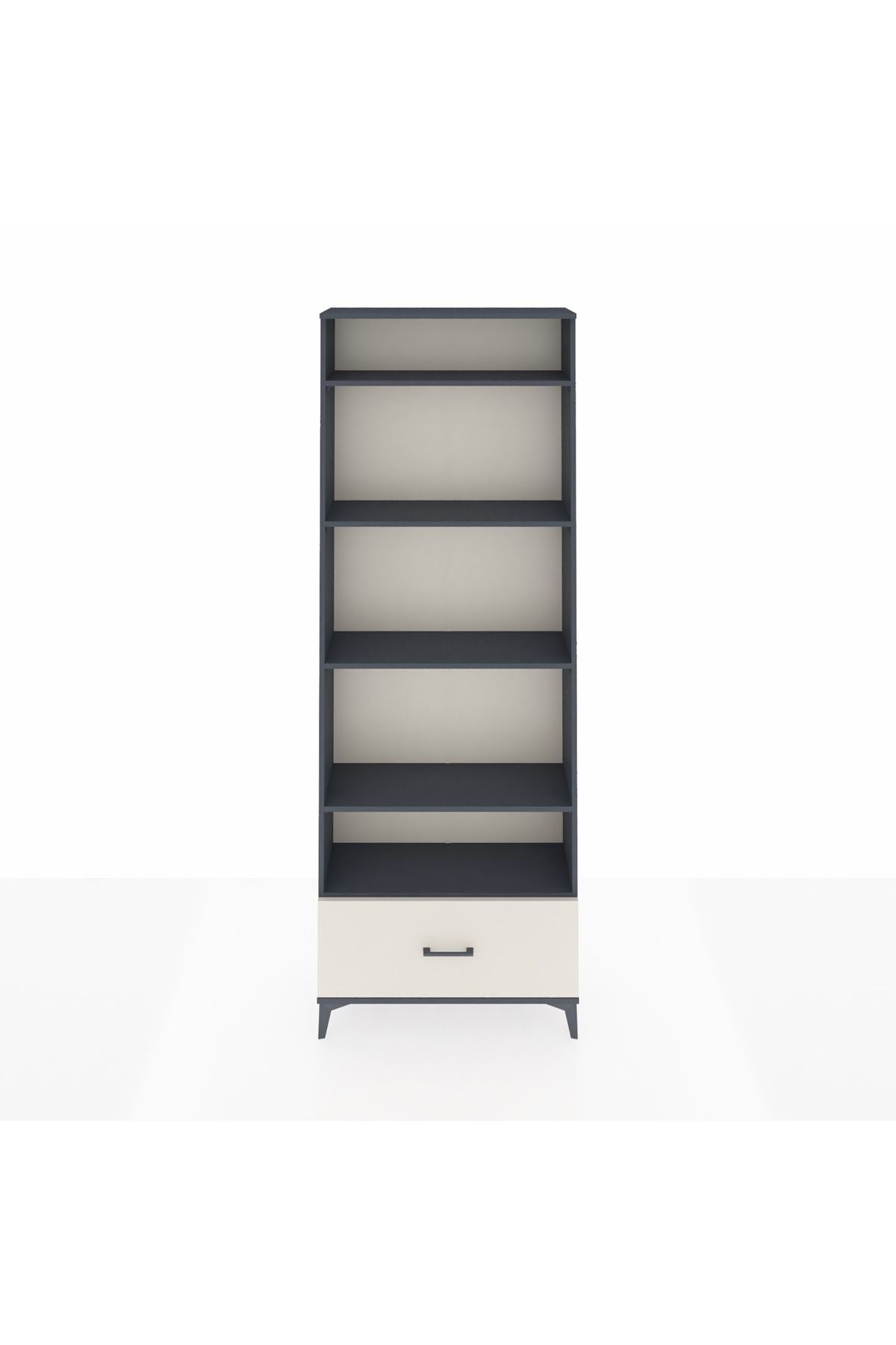 Arges Dolap 5 Raflı Tek Çekmeceli 88x30x243 Antrasit-Aytaşı