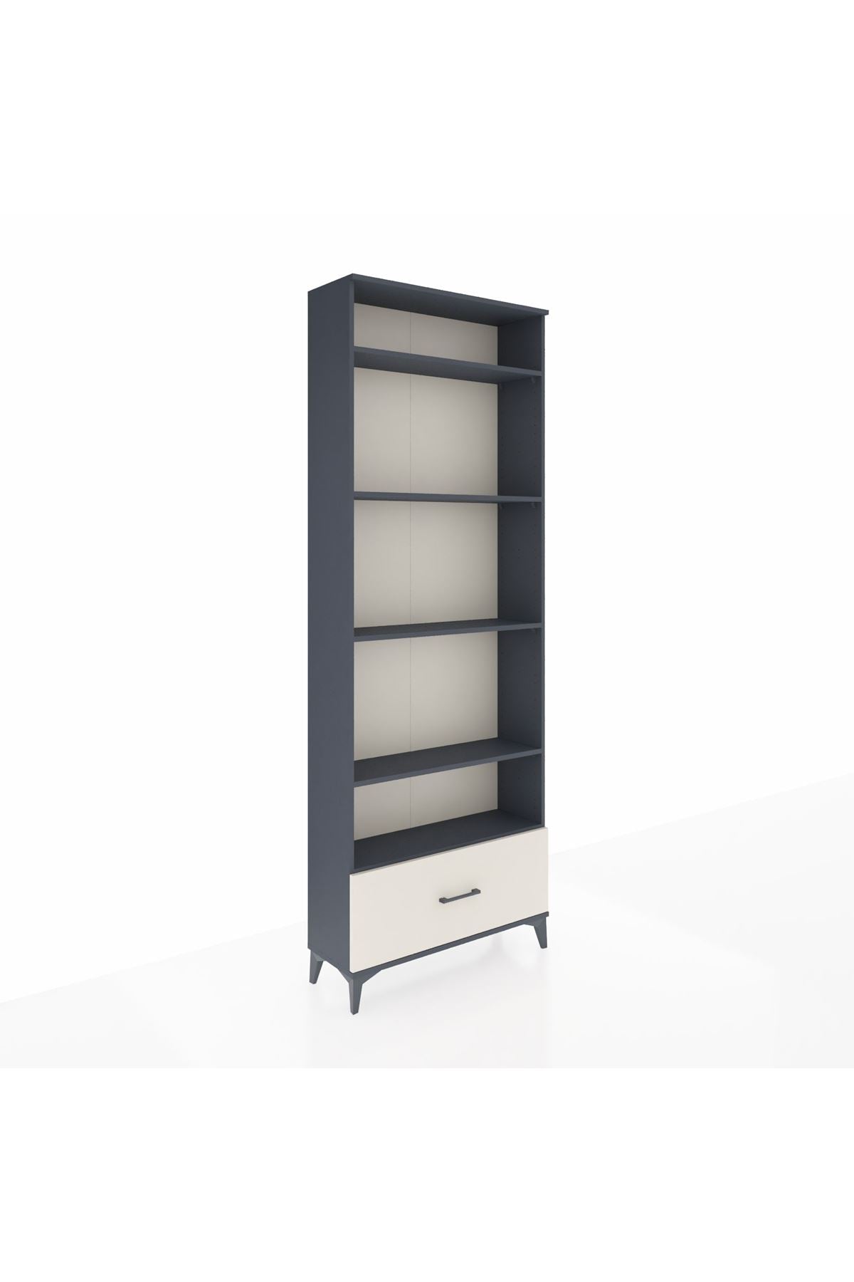 Arges Dolap 5 Raflı Tek Çekmeceli 88x30x243 Antrasit-Aytaşı