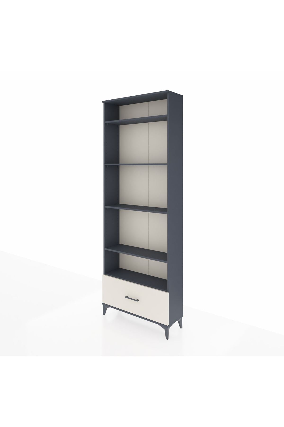 Arges Dolap 5 Raflı Tek Çekmeceli 88x30x243 Antrasit-Aytaşı