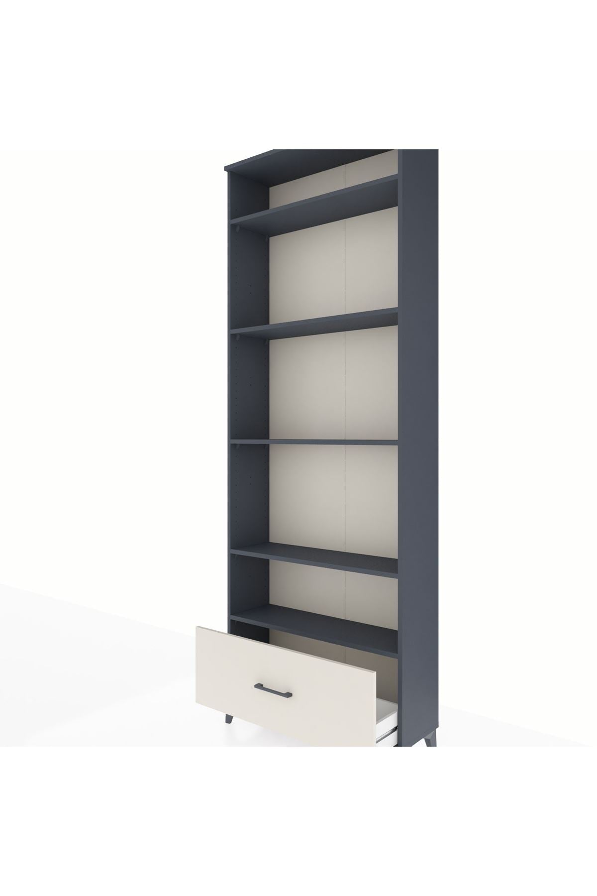 Arges Dolap 5 Raflı Tek Çekmeceli 88x30x243 Antrasit-Aytaşı