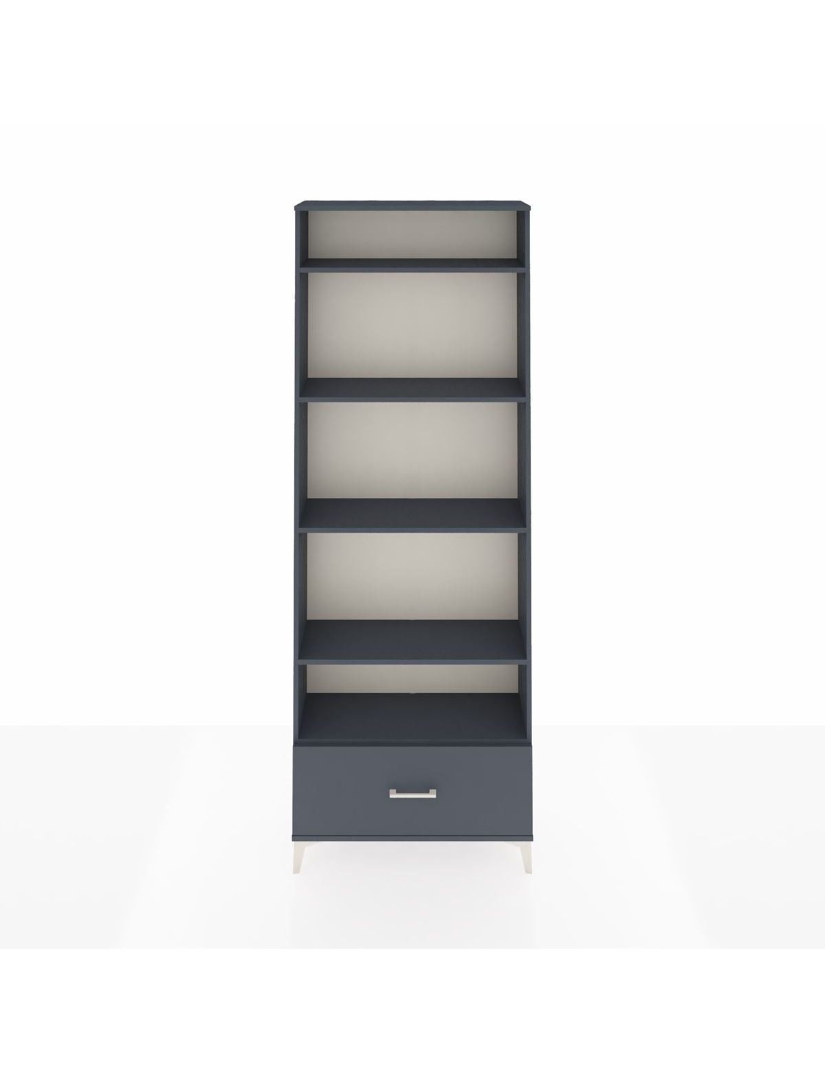 Arges Dolap 5 Raflı Tek Çekmeceli 88x30x243 Antrasit-Antrasit