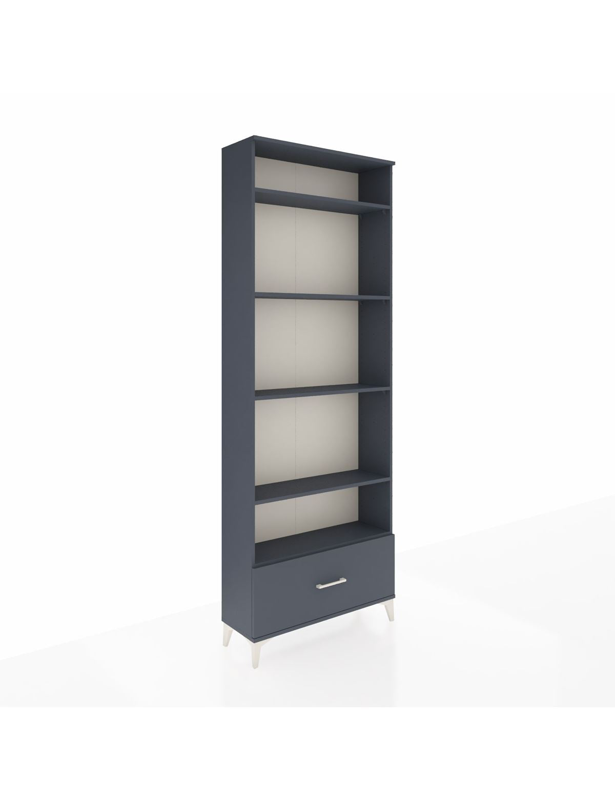 Arges Dolap 5 Raflı Tek Çekmeceli 88x30x243 Antrasit-Antrasit