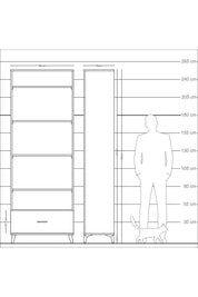 Arges Dolap 5 Raflı Tek Çekmeceli 88x30x243 Antrasit-Antrasit