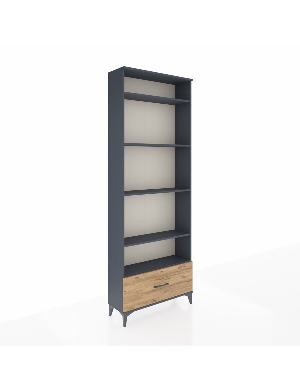 Arges Dolap 5 Raflı Tek Çekmeceli 88x30x243 Antrasit-Çam