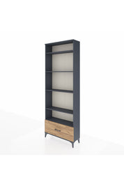 Arges Dolap 5 Raflı Tek Çekmeceli 88x30x243 Antrasit-Çam