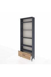 Arges Dolap 5 Raflı Tek Çekmeceli 88x30x243 Antrasit-Çam