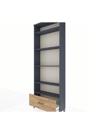 Arges Dolap 5 Raflı Tek Çekmeceli 88x30x243 Antrasit-Çam