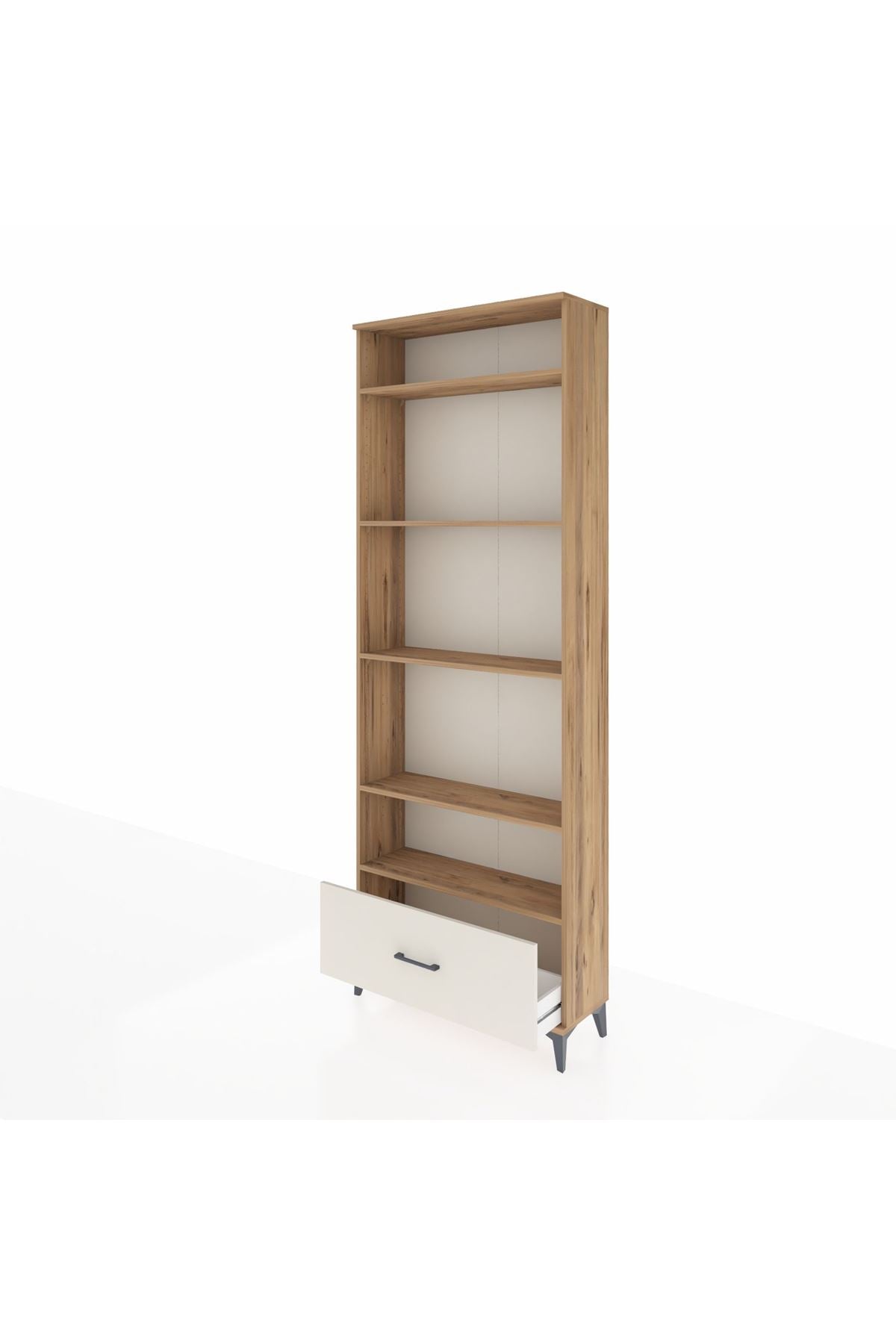 Arges Dolap 5 Raflı Tek Çekmeceli 88x30x243 Çam-Aytaşı