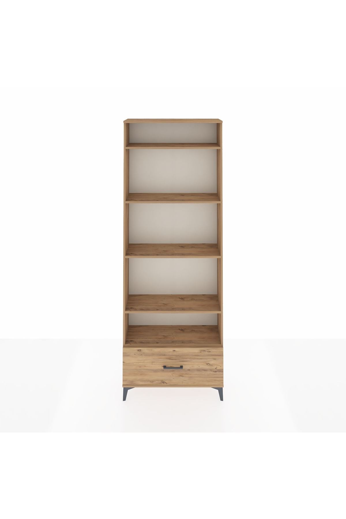 Arges Dolap 5 Raflı Tek Çekmeceli 88x30x243 Çam-Çam